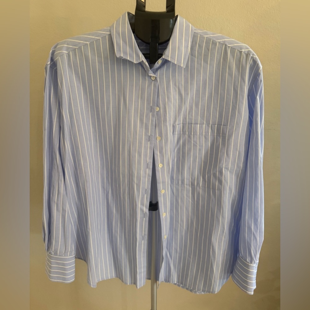 AYR Blue and White Striped Button Down Shirt